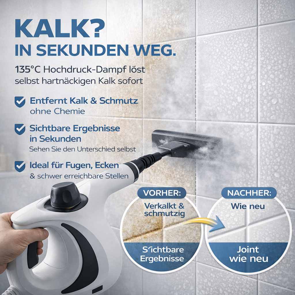 STEAM-IO Dampfreiniger – Ersetzt alle chemischen Reinigungsmittel